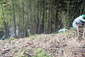 霧島市　天降川河川伐採　松下建設